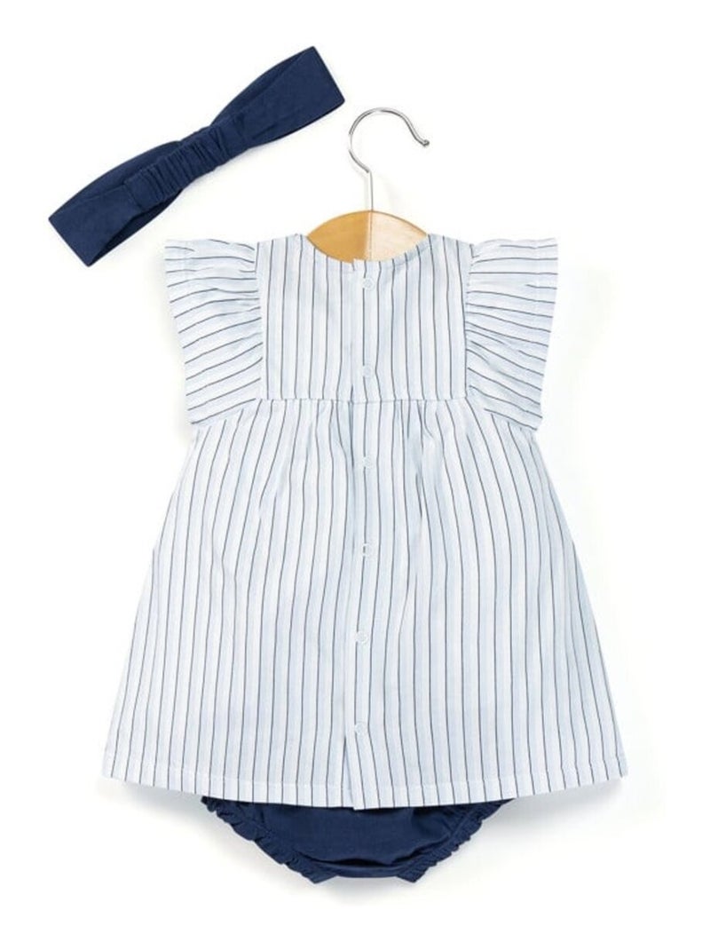 Ensemble robe + bas - Terre de Marins Blanc Bleu - Kiabi