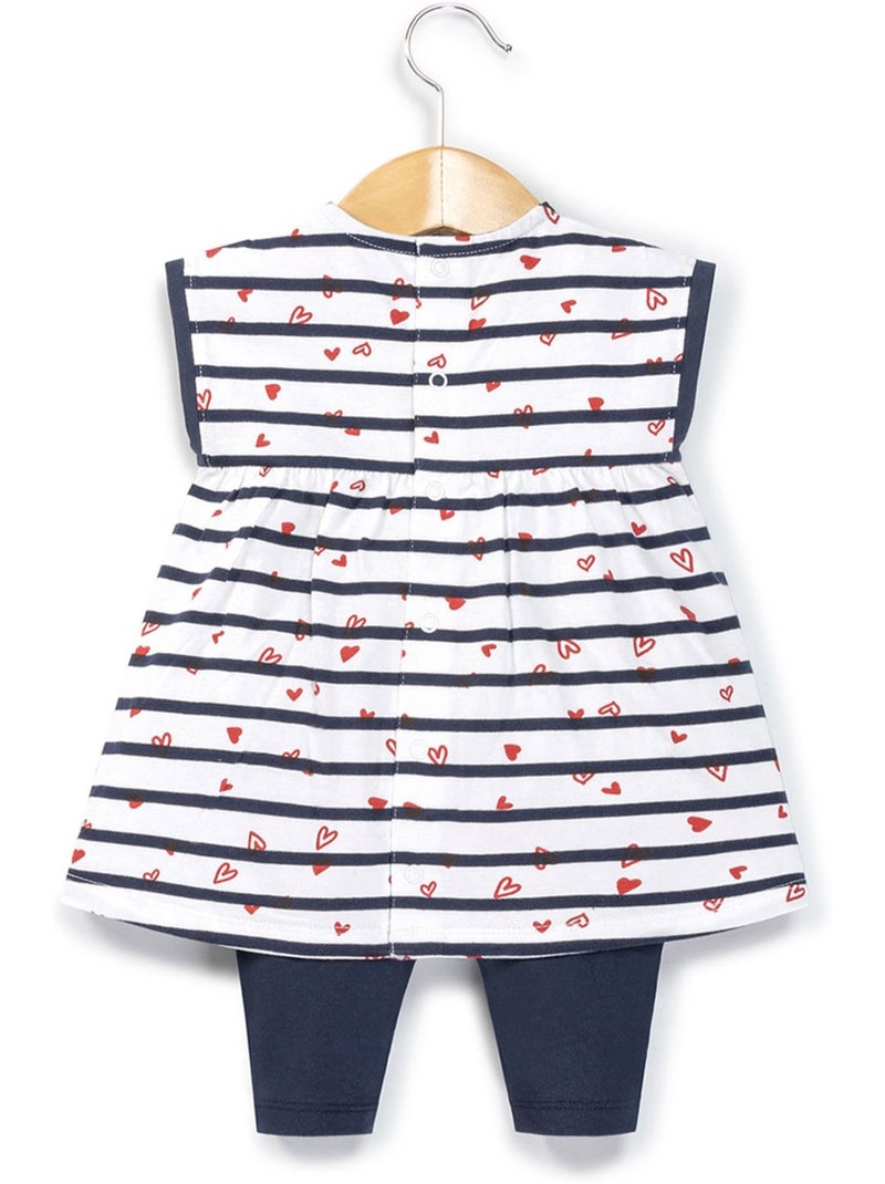 Ensemble robe + bas - Terre de Marins Blanc Bleu - Kiabi