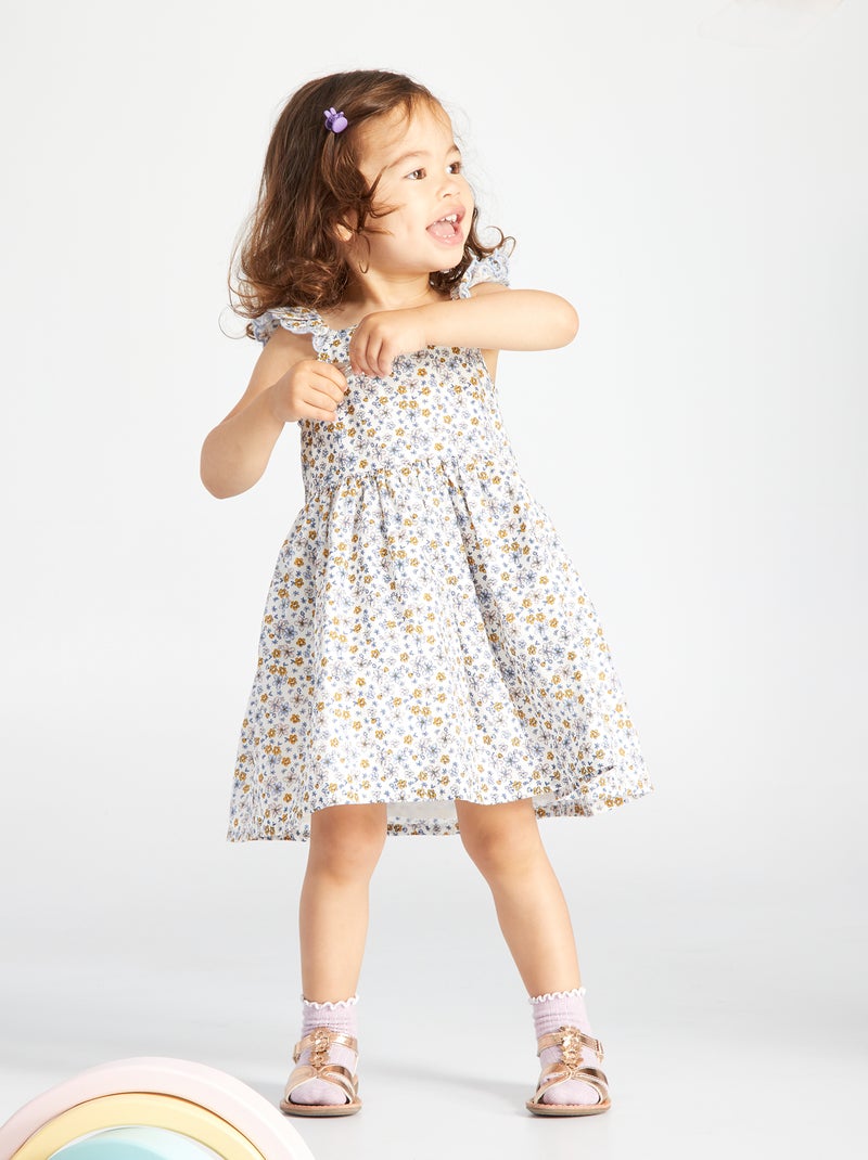 Ensemble robe + bloomer imprimé écru fleuri - Kiabi