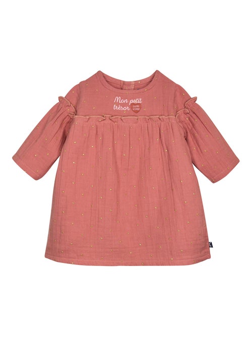 Ensemble robe collant manches longues Prune - Kiabi