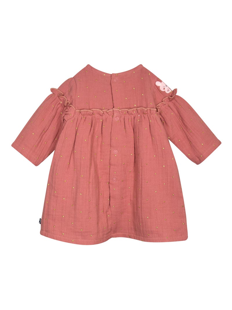 Ensemble robe collant manches longues Prune Rose - Kiabi