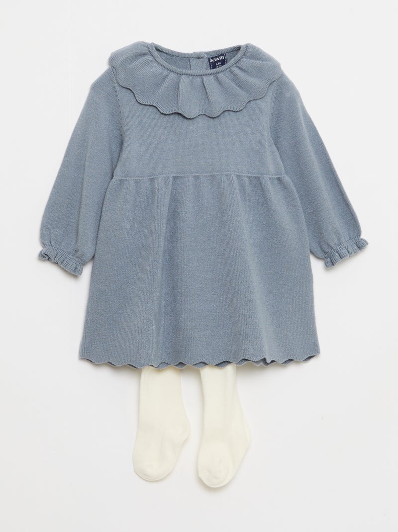 Ensemble robe + collants fantaisie Bleu - Kiabi