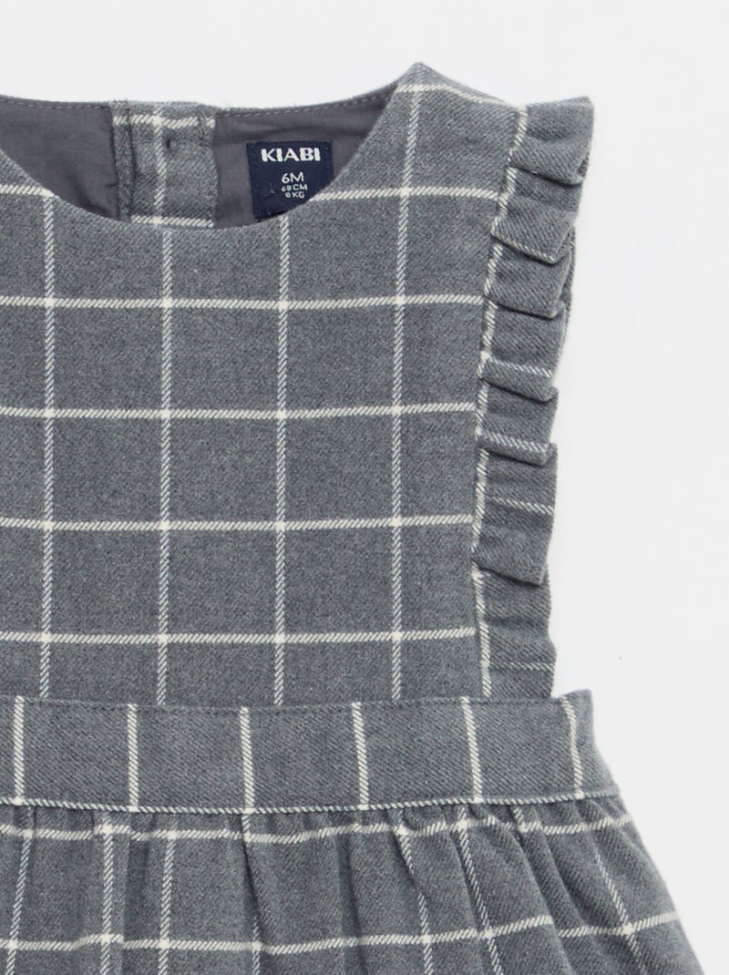 Ensemble robe en flanelle + collants - 2 pièces Gris - Kiabi