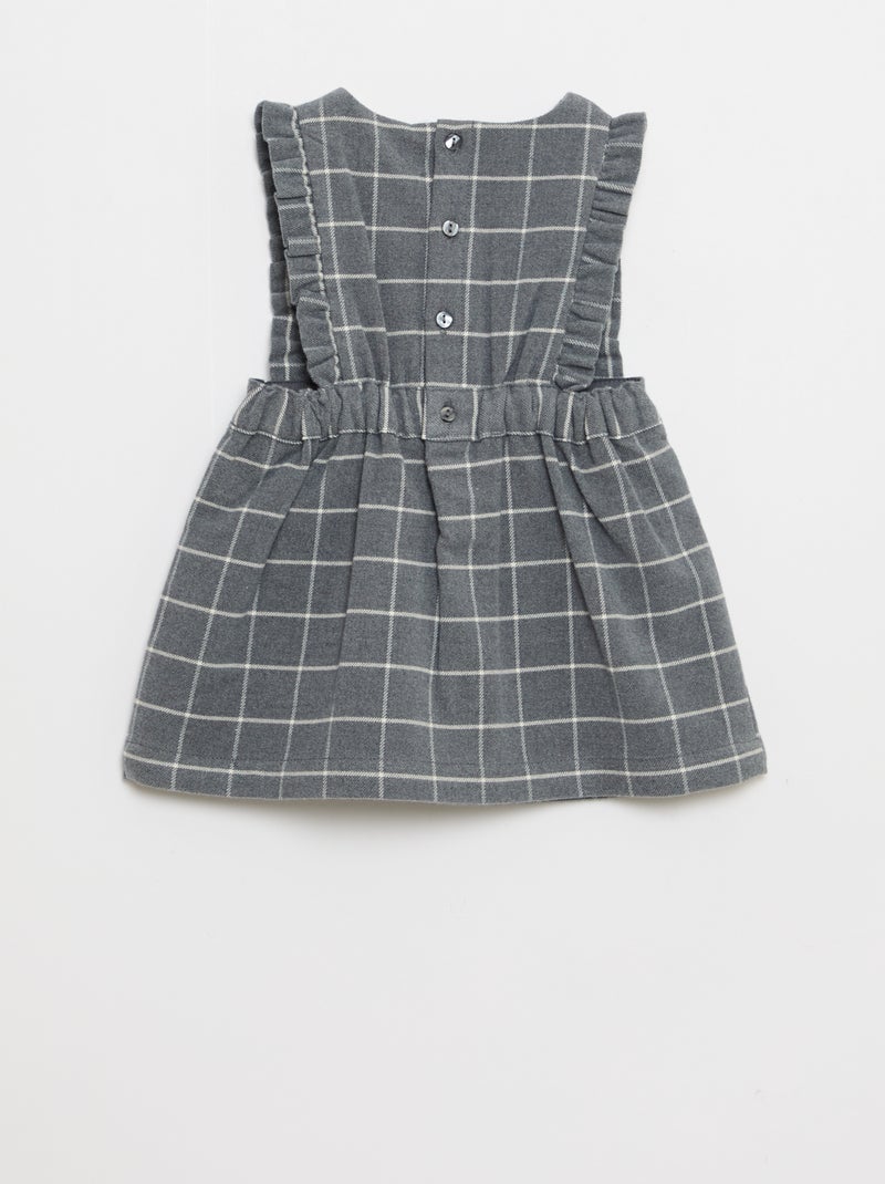 Ensemble robe en flanelle + collants - 2 pièces Gris - Kiabi