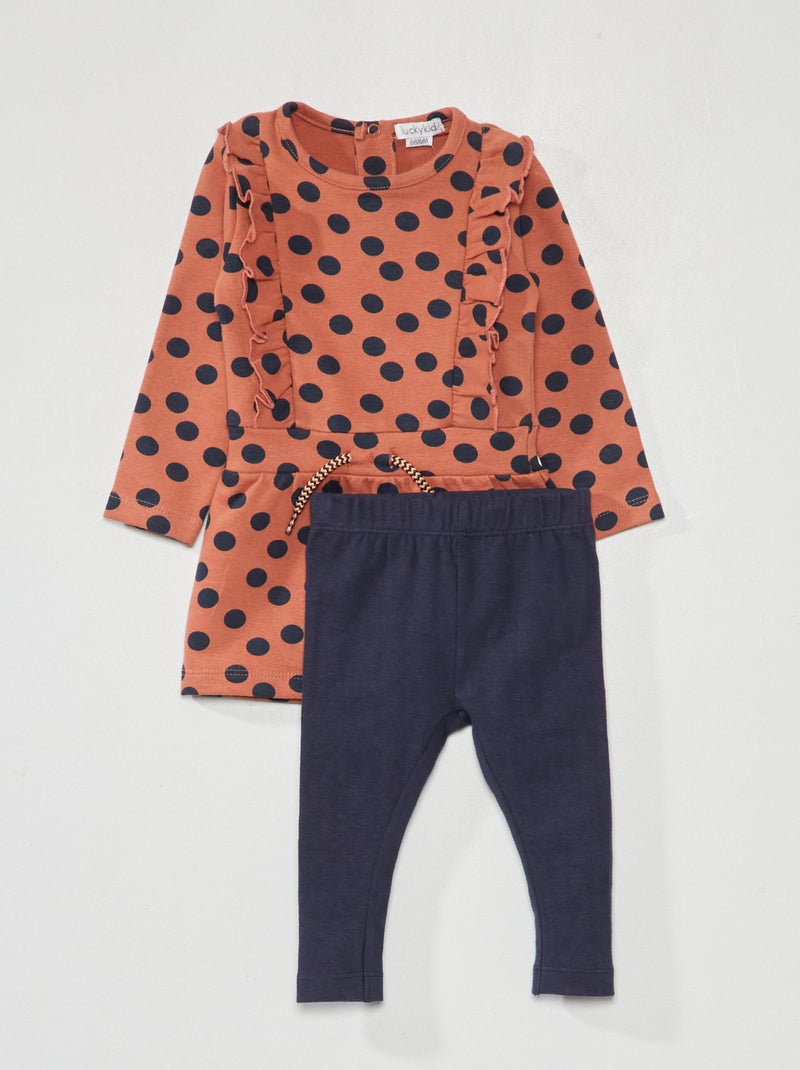 Ensemble robe en molleton + legging - 2 pièces ROSE - Kiabi