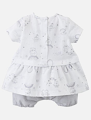 ENSEMBLE ROBE ET BLOOMER BEBE FILLE