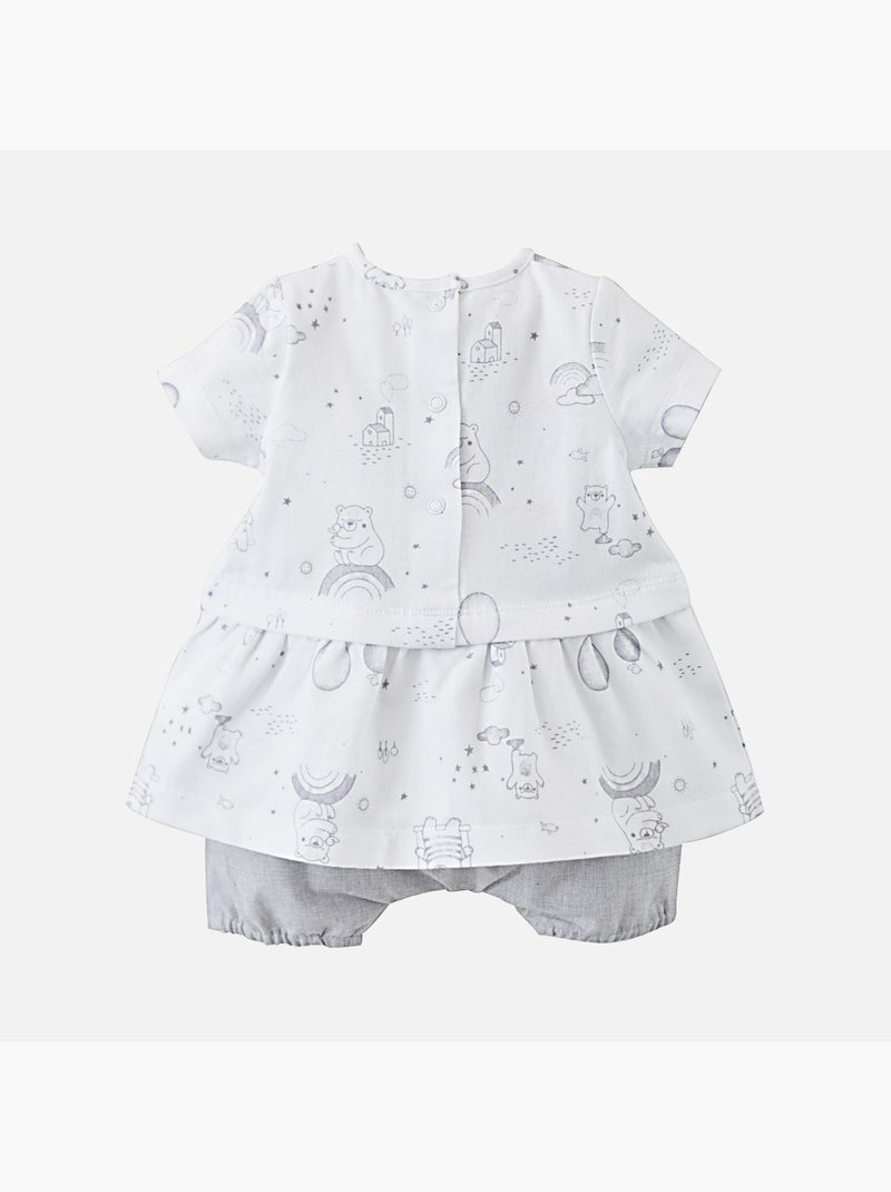 ENSEMBLE ROBE ET BLOOMER BEBE FILLE Gris - Kiabi