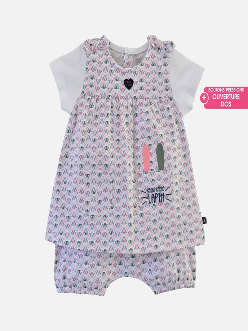 ENSEMBLE ROBE ET BLOOMER EDNA Blanc - Kiabi