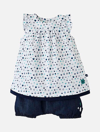 ENSEMBLE ROBE ET BLOOMER MENTHE A L'EAU