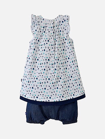 ENSEMBLE ROBE ET BLOOMER MENTHE A L'EAU