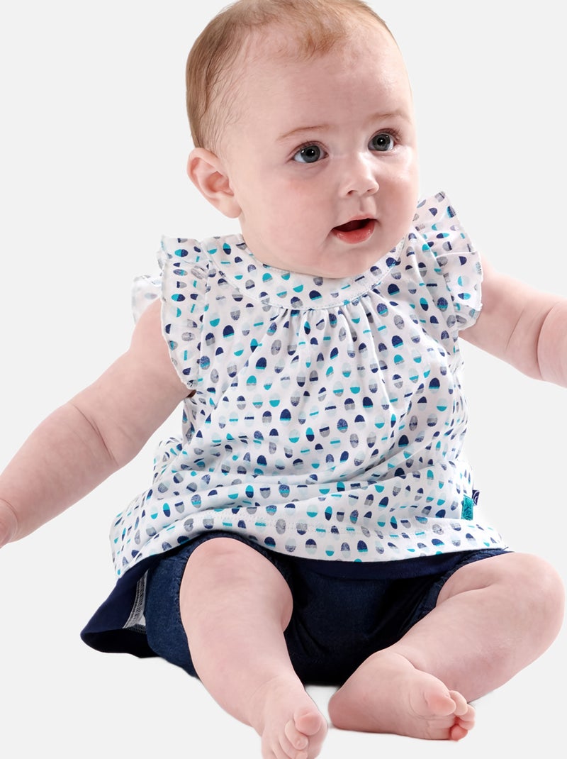 ENSEMBLE ROBE ET BLOOMER MENTHE A L'EAU Blanc - Kiabi