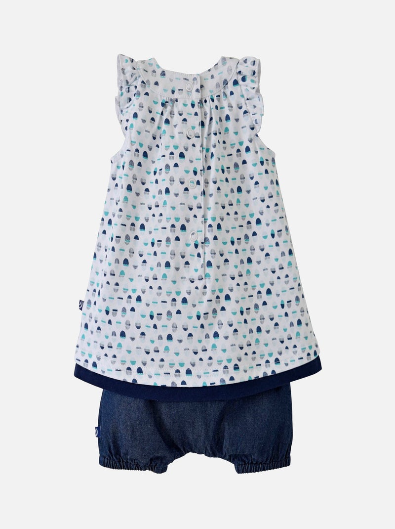 ENSEMBLE ROBE ET BLOOMER MENTHE A L'EAU Blanc - Kiabi