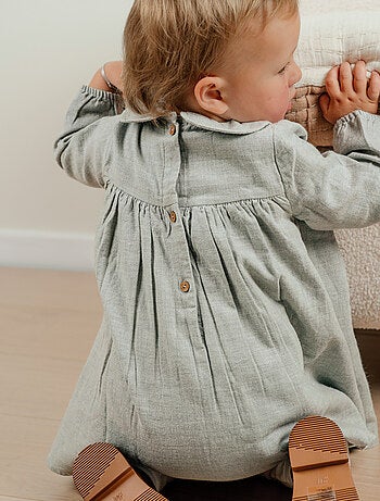 Ensemble robe et legging en coton avec broderie florale Noukie's
