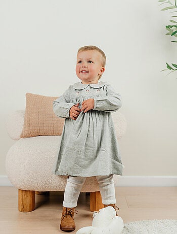 Ensemble robe et legging en coton avec broderie florale Noukie's