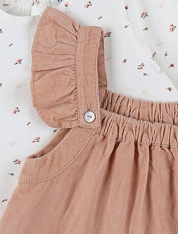 Ensemble robe et t-shirt en coton et velours côtelé Noukie's