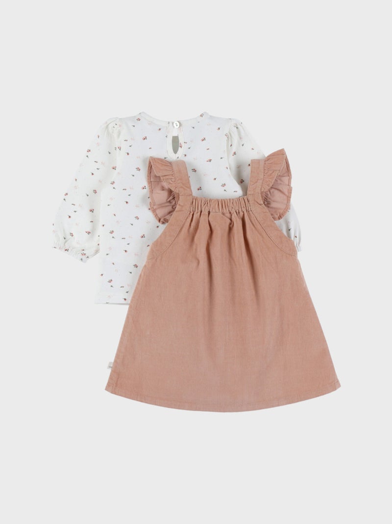 Ensemble robe et t-shirt en coton et velours côtelé Noukie's Blanc - Kiabi