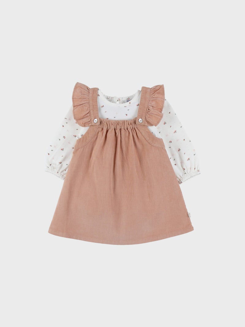 Ensemble robe et t-shirt en coton et velours côtelé Noukie's Blanc - Kiabi