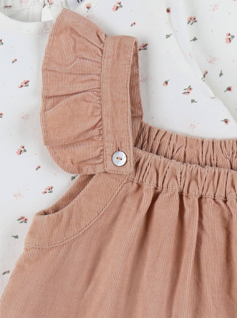 Ensemble robe et t-shirt en coton et velours côtelé Noukie's Blanc - Kiabi