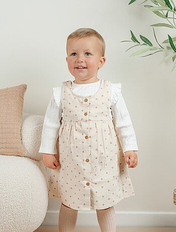 Ensemble robe et t-shirt en velours côtelé imprimé floral Noukie's