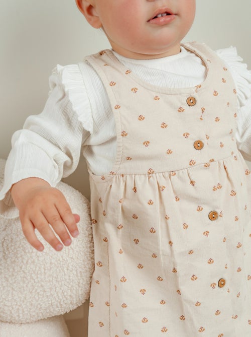 Ensemble robe et t-shirt en velours côtelé imprimé floral Noukie's - Kiabi
