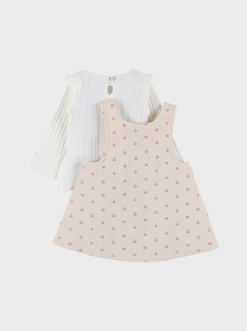 Ensemble robe et t-shirt en velours côtelé imprimé floral Noukie's - Kiabi