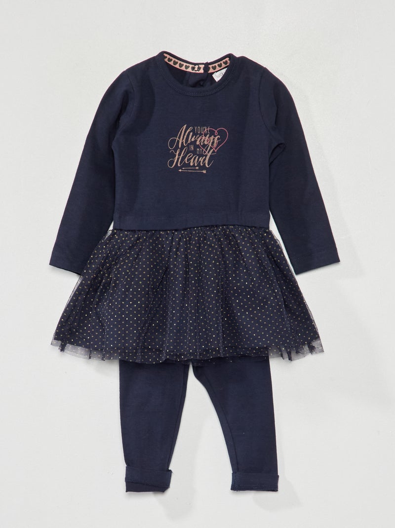 Ensemble robe + legging - 2 pièces Bleu - Kiabi