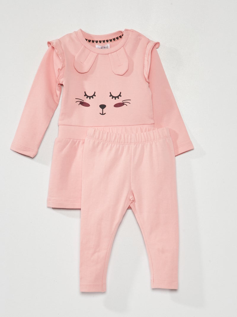 Ensemble robe + legging - 2 pièces Rose - Kiabi