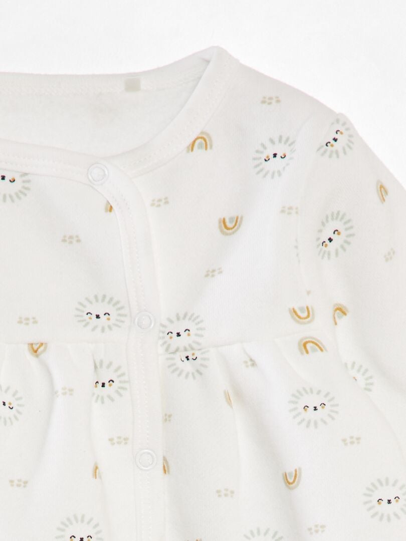 Robe Bébé Bella Chica En Gaze De Coton - Bleu Lavande Avec Volants - Pressions Dos Pour Faciliter L'habillage