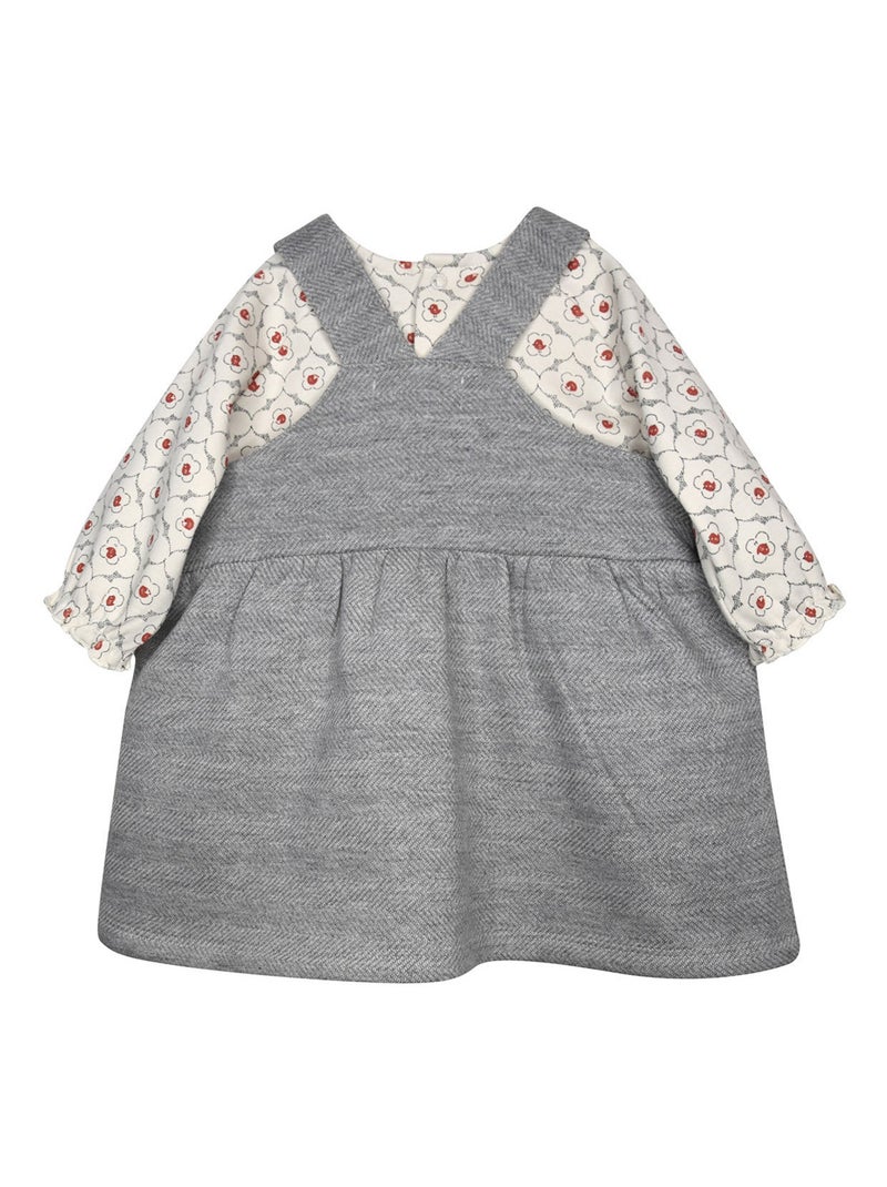 Ensemble robe manches longues + Bandeau Pierrette Gris - Kiabi