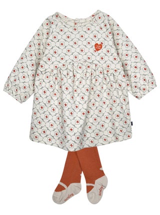 Ensemble robe manches longues en maille et collant Prisca
