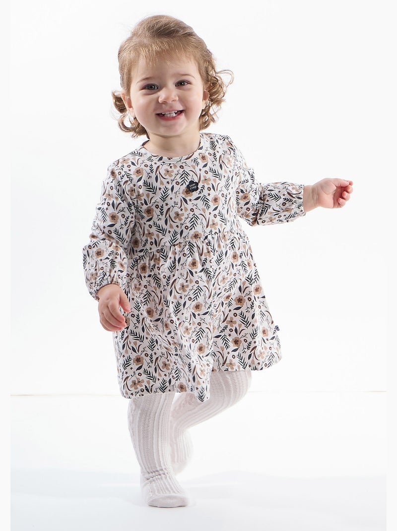 Ensemble robe manches longues et collant Paz Blanc - Kiabi