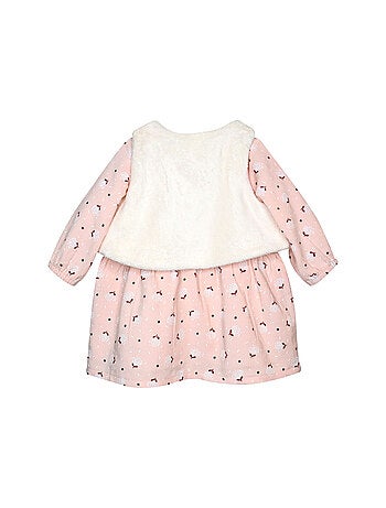 Ensemble robe manches longues et gilet sans manche Pamela