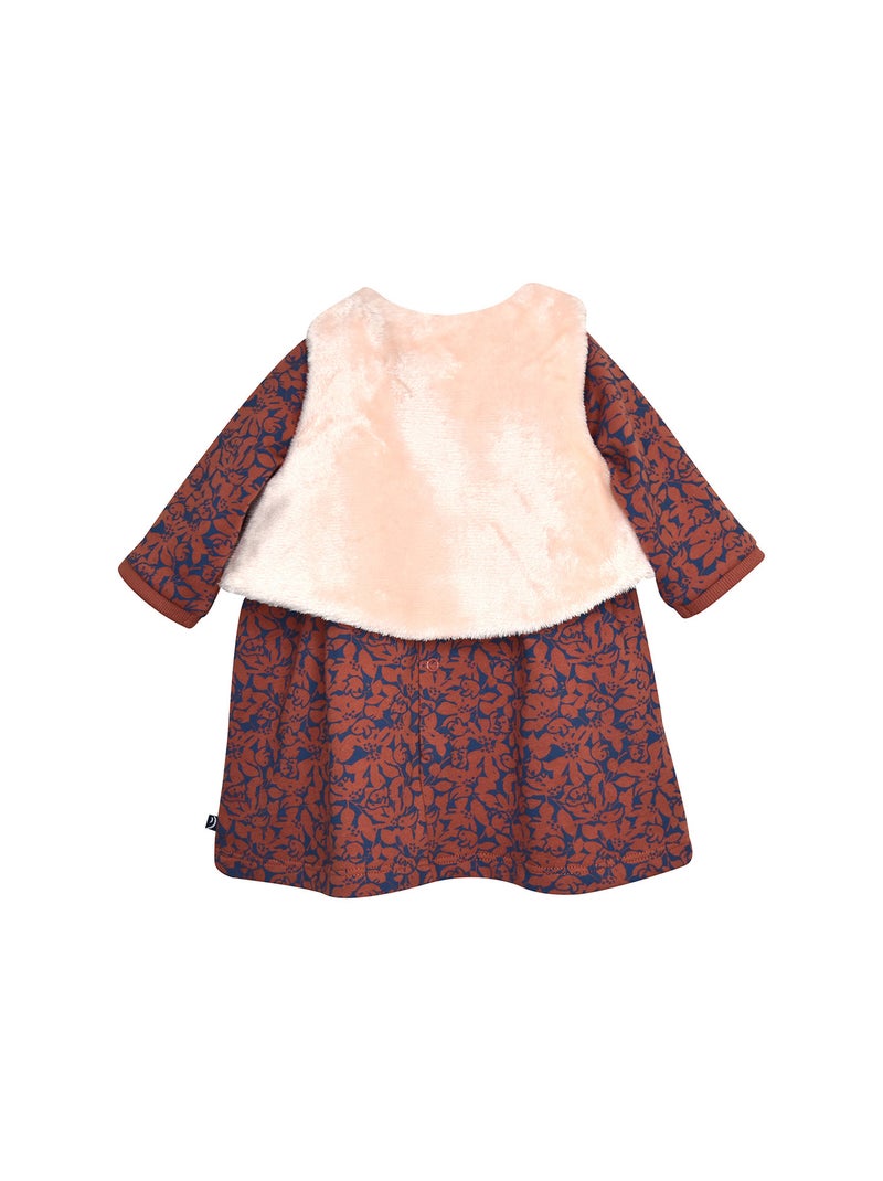 Ensemble robe manches longues gilet sans manches Peggie Blanc - Kiabi