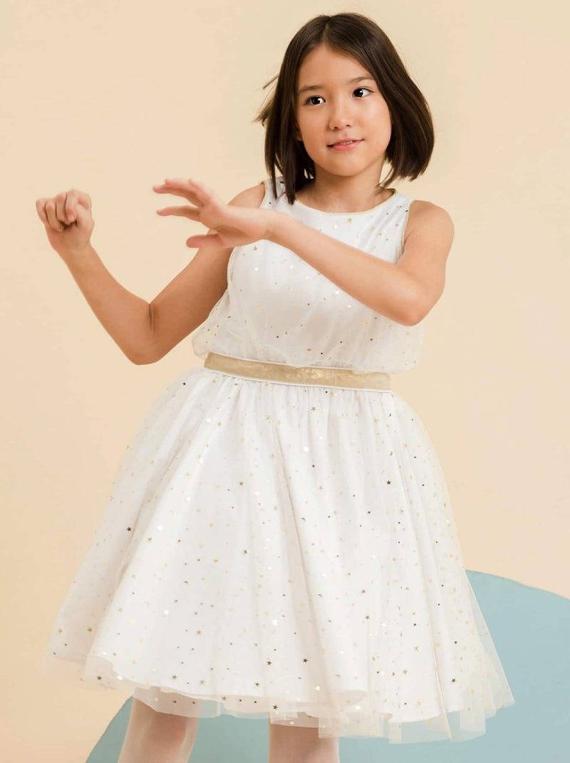 Ensemble   Robe Soirée + Veste Fausse Fourrure - 'LA FAUTE A VOLTAIRE' Beige - Kiabi