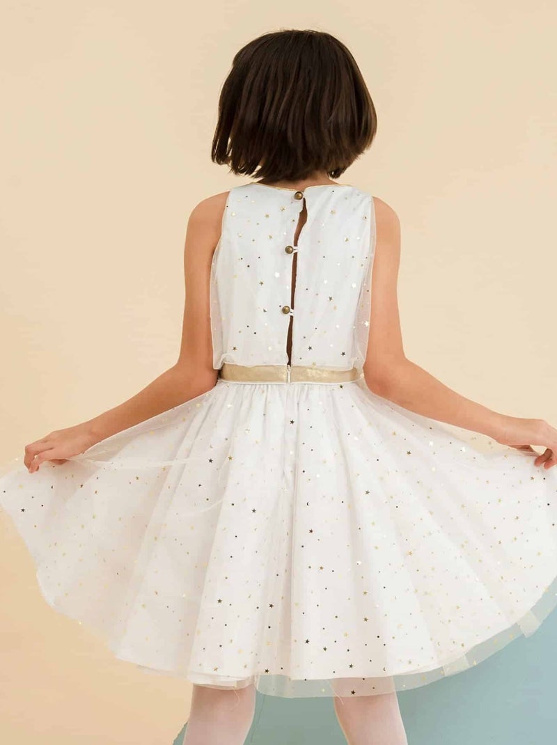 Ensemble   Robe Soirée + Veste Fausse Fourrure - 'LA FAUTE A VOLTAIRE' Beige - Kiabi