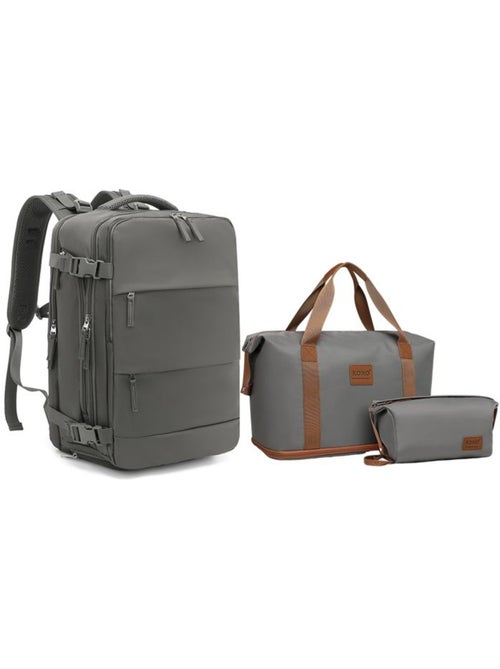 Ensemble sac de voyage 3 pièces polyester 25 l avec trousse - Kiabi
