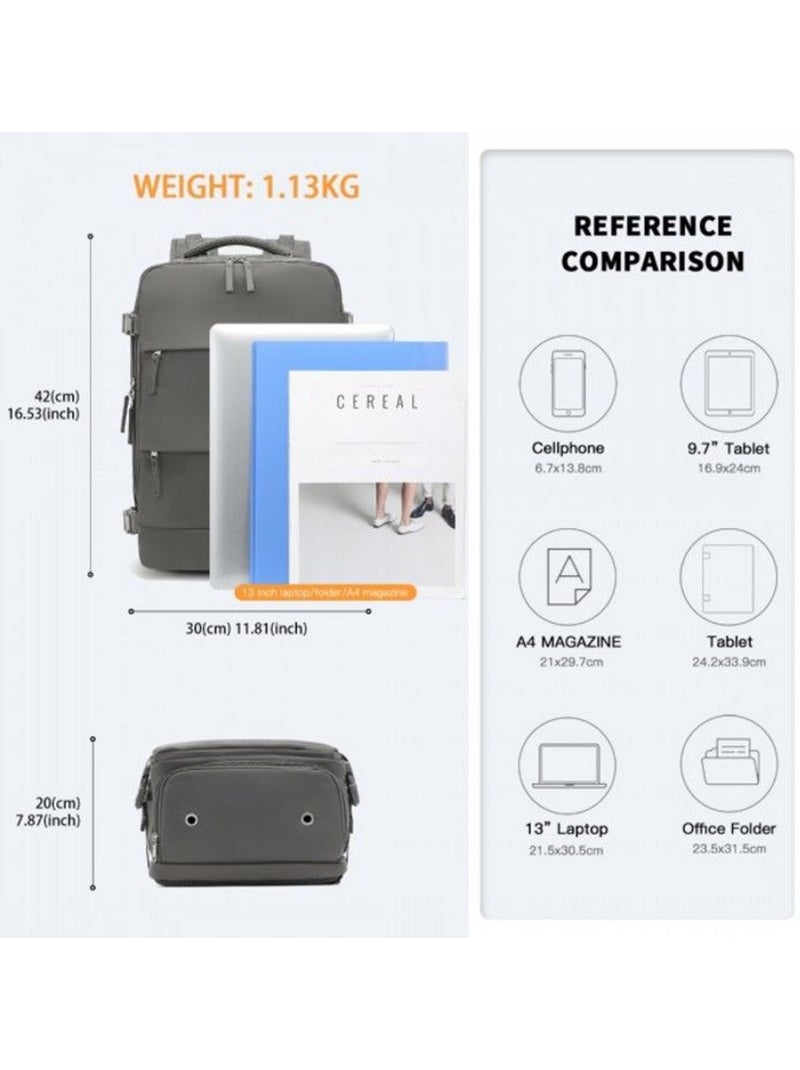 Ensemble sac de voyage 3 pièces polyester 25 l avec trousse Gris - Kiabi