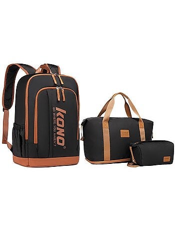 Ensemble sac de voyage 3 pièces polyester 25 l avec trousse