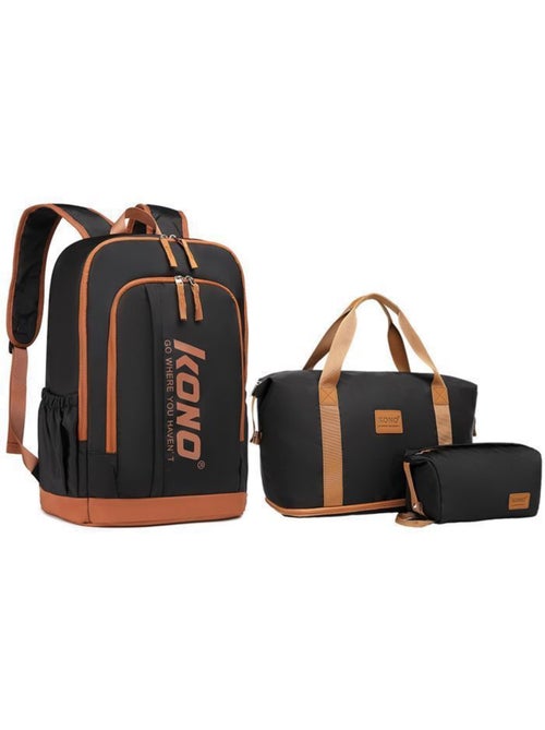 Ensemble sac de voyage 3 pièces polyester 25 l avec trousse - Kiabi