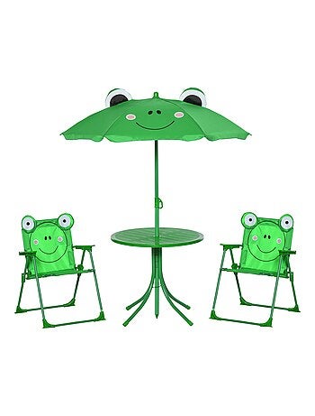 Ensemble salon de jardin enfant 4 pièces design grenouille