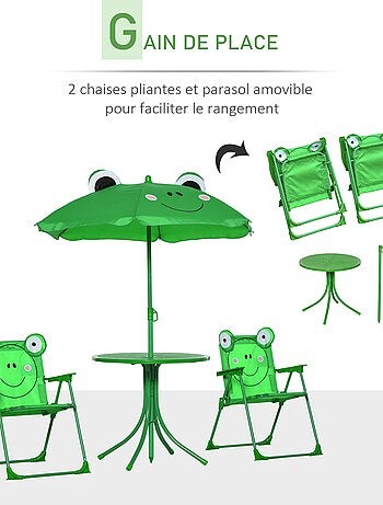 Ensemble salon de jardin enfant 4 pièces design grenouille