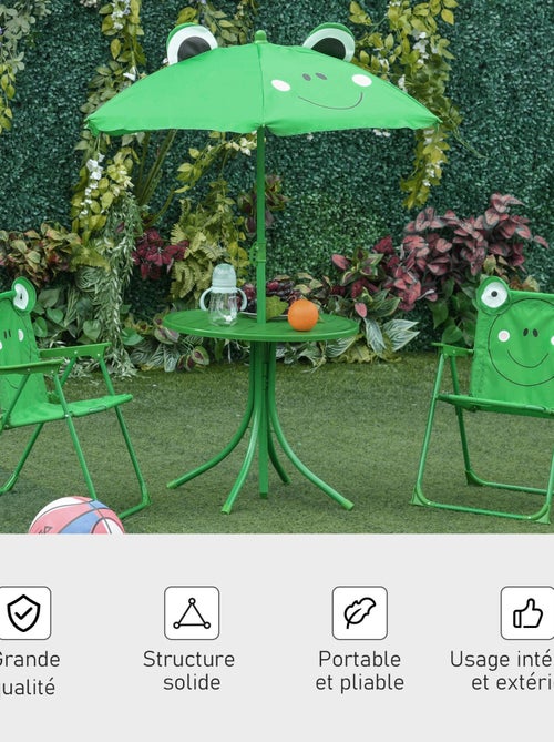 Ensemble salon de jardin enfant 4 pièces design grenouille - Kiabi