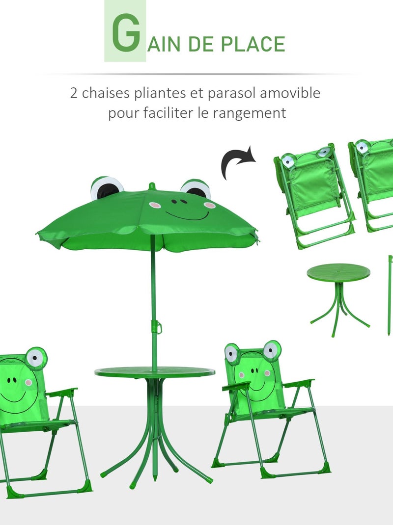 Ensemble salon de jardin enfant 4 pièces design grenouille N/A - Kiabi