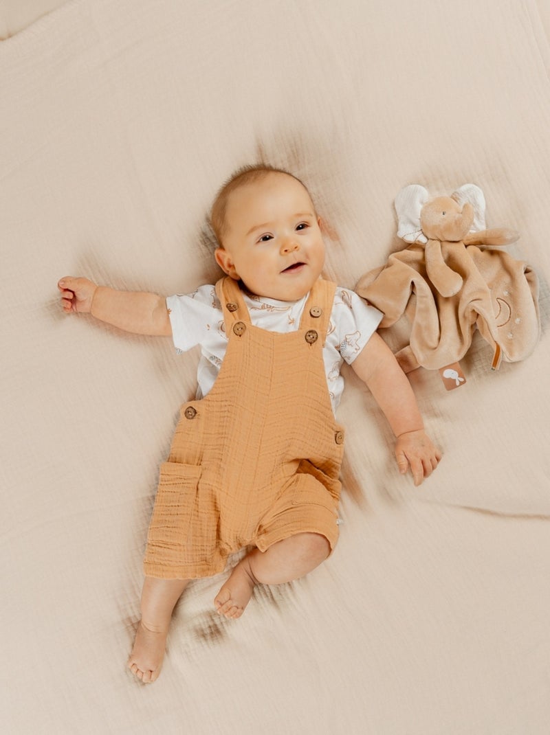 Ensemble Salopette avec T-shirt, Coton Noukie's Beige - Kiabi