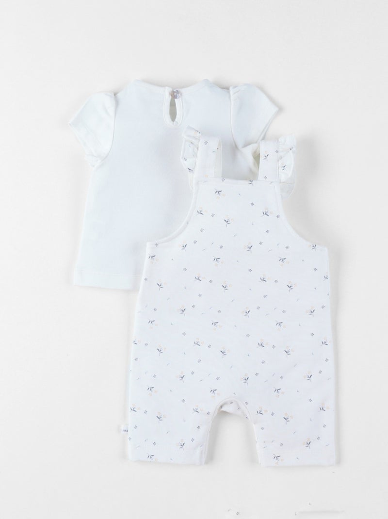 Ensemble Salopette avec T-shirt, Coton Noukie's Blanc - Kiabi