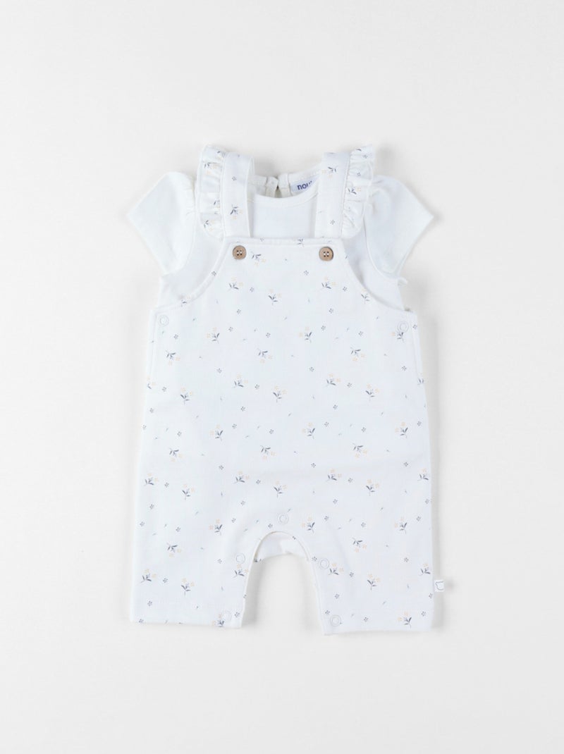 Ensemble Salopette avec T-shirt, Coton Noukie's Blanc - Kiabi