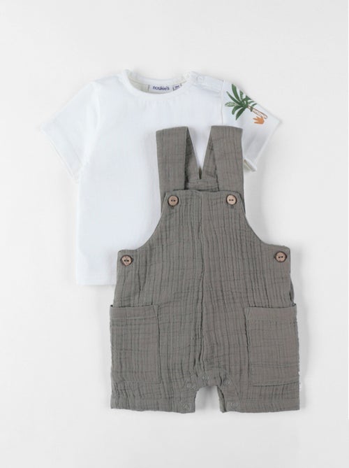 Ensemble Salopette avec T-shirt, Coton Noukie's - Kiabi
