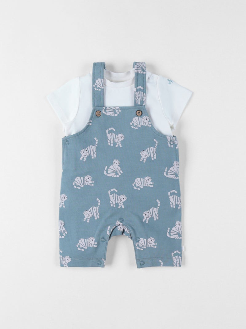 Ensemble Salopette avec T-shirt, Molleton Noukie's Vert - Kiabi