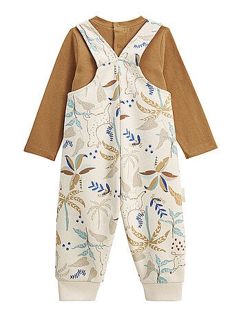 Ensemble salopette b?b? en molleton et t-shirt Lamascotte