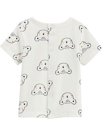 Ensemble salopette bébé en coton gaufré et t